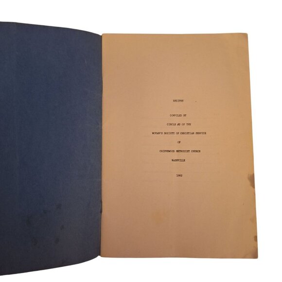 1962 Crievewood Methodist Church Nashville Cook Book Blue Couldron Pot Womens - Picture 2 of 8